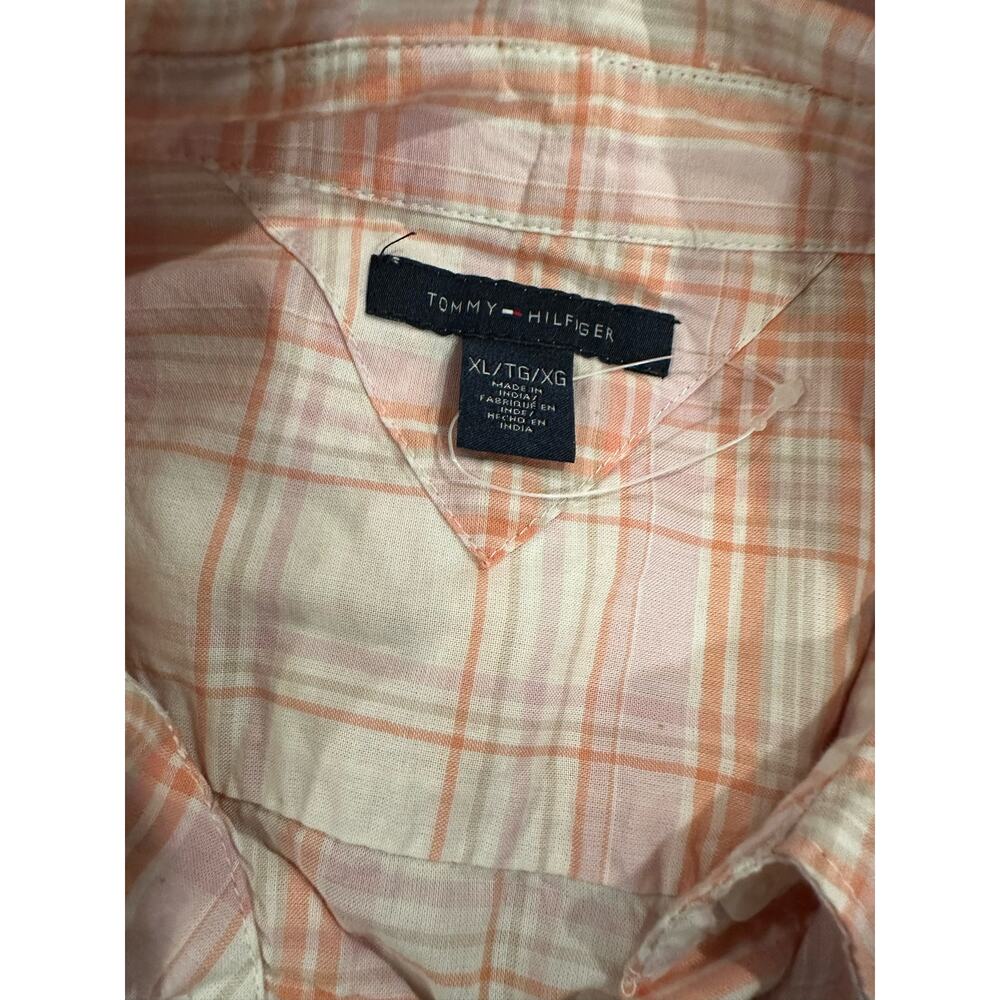 Tommy Hilfiger Women's White Orange Purple XL Button Down - Picture 2 of 5